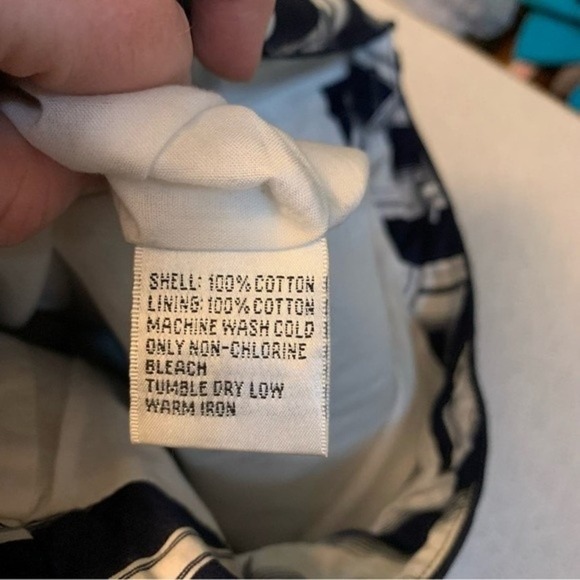 Vintage Talbots Petites Navy Blue Geometrical Retro Skirt Size 4 - Picture 6 of 8